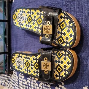 Tory Burch Black Geometric Sandals